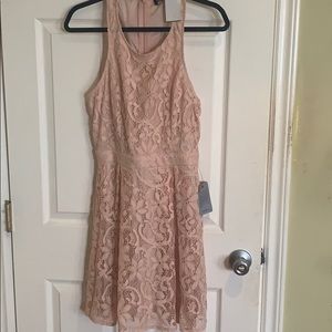 Light pink floral lace dress